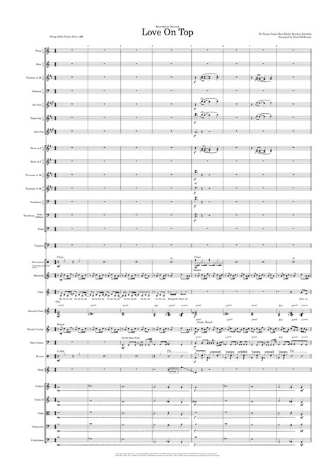 Love On Top Arr Daryl Mckenzie By Beyonce Sheet Music For Full