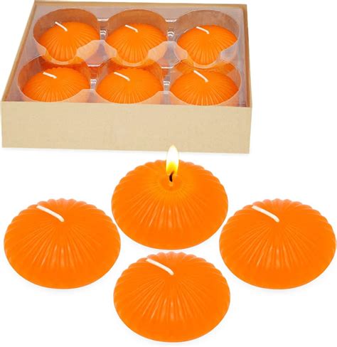 12 Pack 3 Inch Orange Floating Candles 10 Hour Unscented Tealight Candles For