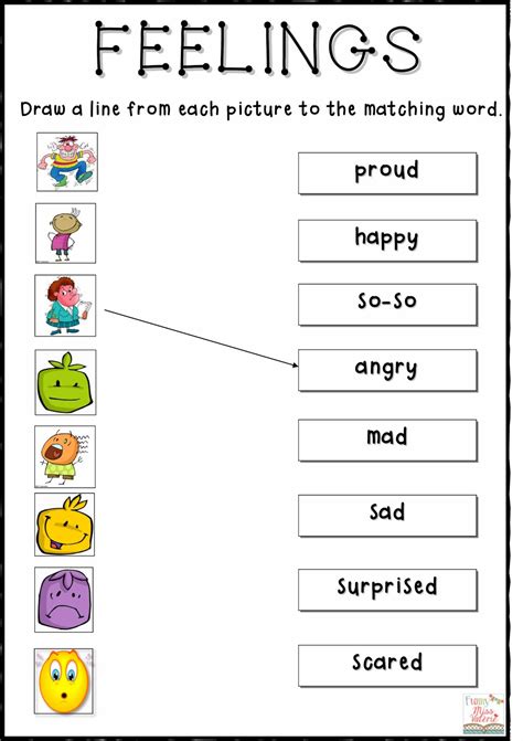 Matching Emotions Worksheets