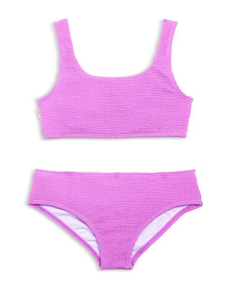Limeapple Girls Antonia Crinkle Square Neck Two Piece Swimsuit Big