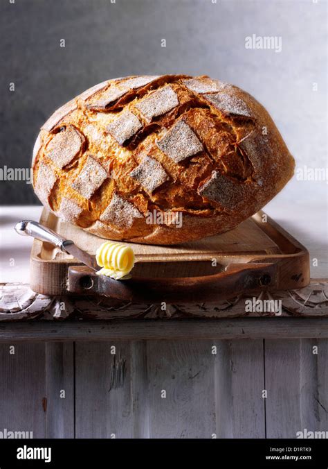 Artisan organic wholemeal bread loaf Stock Photo - Alamy