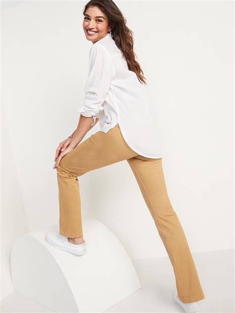 Mid Rise Boot Cut Khakis For Women Old Navy