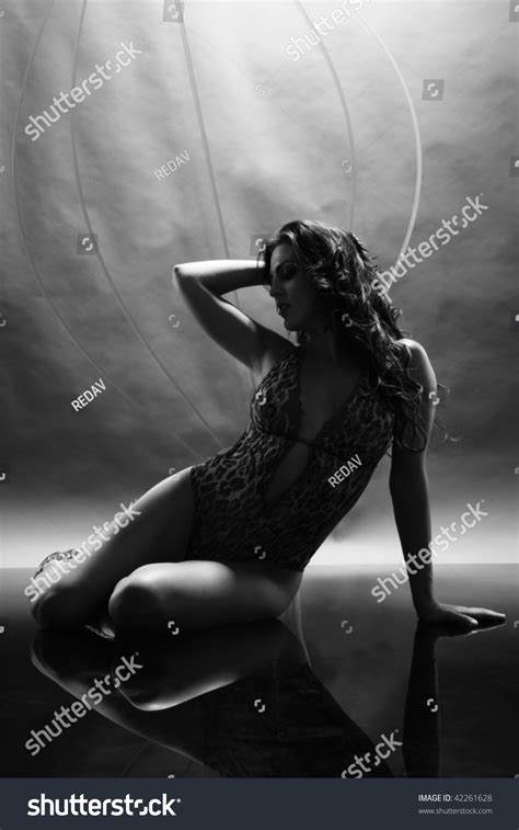 Sexy Silhouette Lingerie Girl Black White Stock Photo 42261628 Shutterstock