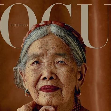 An Older Woman Is Featured On The Cover Of A Magazine With Her Chin