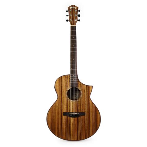 Ibanez Aew40zw Aew Series Zebra Wood Acoustic Electric Guitar In Natural High Gloss Cream City