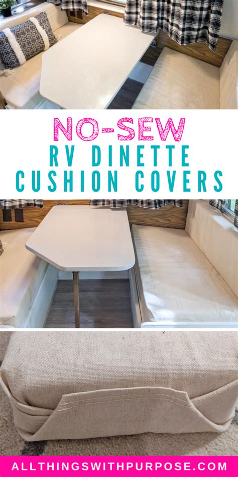 Easy No-Sew RV Dinette Cushion Covers