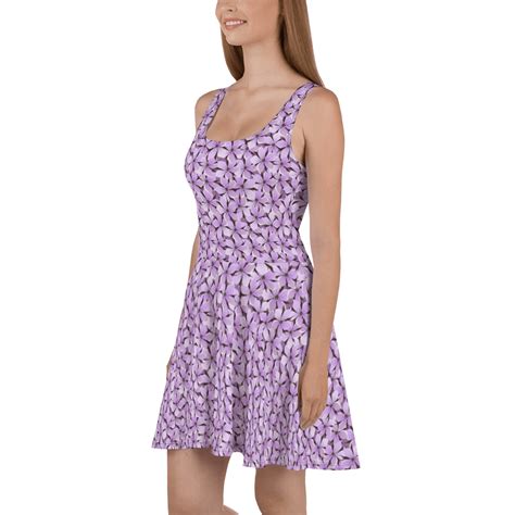 Trendy Hot Summer Purple Tropical Flowers Print Skater Dress What Devotion Coolest Online