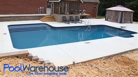 L Shaped DIY Inground Pool Kit With Tanning Ledge & Bench From Pool ...