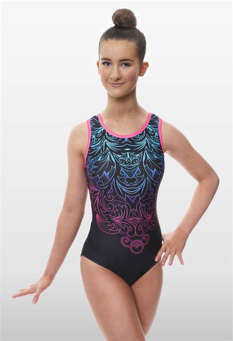 Mimas Black Sleeveless Tank Gymnastics Leotard For Girls And Adults