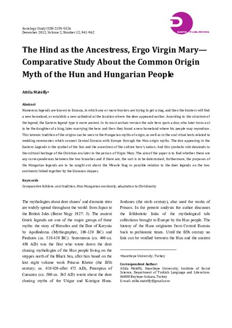 (PDF) The Hind as the Ancestress Ergo Virgin Mary - Comparative Study ...