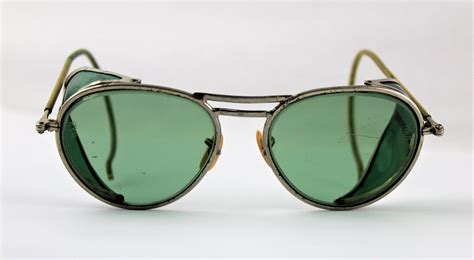 Vintage 1940s Willson Green Aviator Glasses Safety Glasses