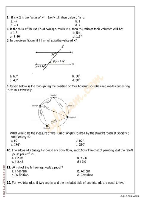 Class 9 Maths Sample Paper 2024 Pdf Download Self Study Practice