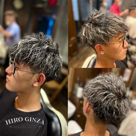 ホワイトメッシュツイスパ｜ヘアカタログ｜高級理容室 床屋 ヒロ銀座ヘアーサロン