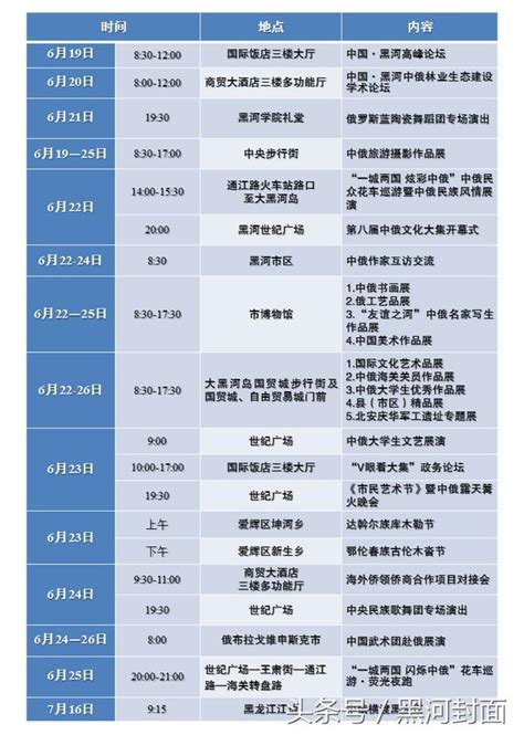 黑河｜第八屆中俄文化大集日程表 搶先看！ 每日頭條