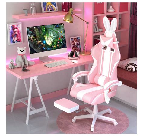 Pink and White Gaming Chair - Etsy