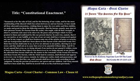 Magna Carta – Statewide Common Law Grand Jury