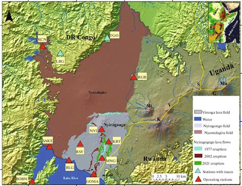 Geological Map Showing Nyiragongo And Lava Flows And