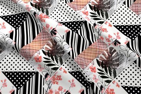 abstract floral, geometric pattern. Fabric | Abstract floral, Geometric ...