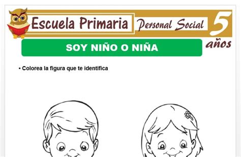 Soy Niña O Niño Para Niños De 5 Años Escuela Primaria