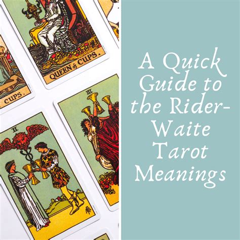 Quick Reference to the Rider-Waite Tarot Meanings - Exemplore