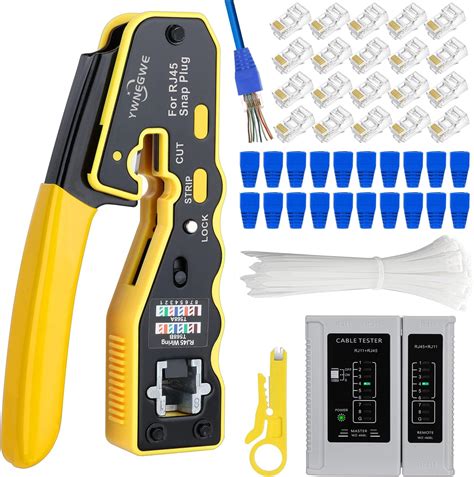 Wumedy 8P8C RJ45 Crimping Tool Kit Set Pass Through Crimper Stripper