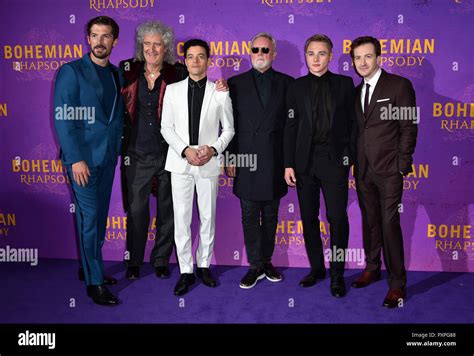 Left To Right Gwilym Lee Brian May Rami Malek Roger Taylor Ben Hardy And Joseph Mazzello