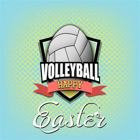 Easter Feliz Ovo Sob A Forma De Uma Bola Do Voleibol Ilustra O Do