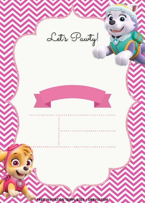 Printable Skye Paw Patrol Invitations Marketplacedun