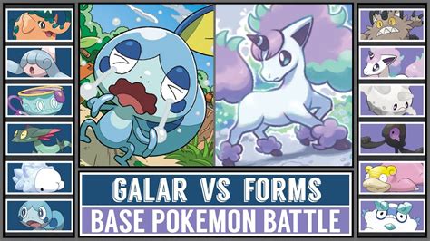 Base Pok Mon Battle Galar Vs Galar Forms Youtube