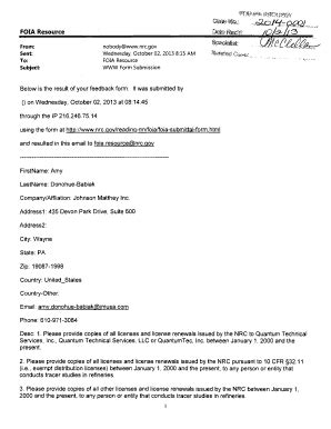 Fillable Online Pbadupws Nrc FOIA PA 2014 0001 Copies Of All Licenses