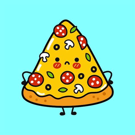 Premium Vector Cute Sad Pizza Character