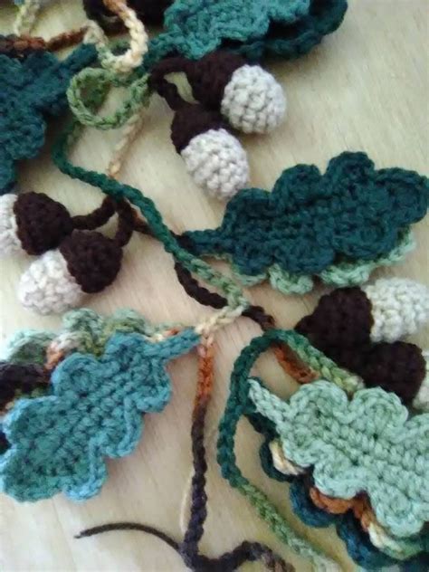 Fall Garland Crochet Oak Leaf Garland Crochet Oak Leaves | Etsy