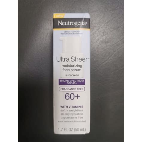 Neutrogena Ultra Sheer Moisturizing Face Serum Spf 60 1 7 Oz 1 50ml