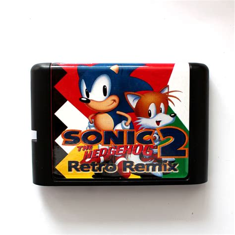 Hot Sale Sonic 2 Retro Remix 16 Bit Game Cart Newest Game Cartridge For ...