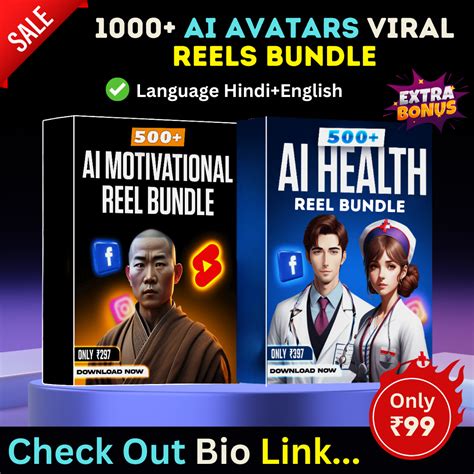 1000 Trading AI Avatars And Ai Health VIRAL Reels Bundle