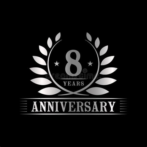 8 Years Anniversary Celebration Logo 8th Anniversary Luxury Design Template Vector And