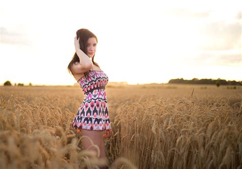 Wallpaper People Women Outdoors Model Field Dress Hands In Hair