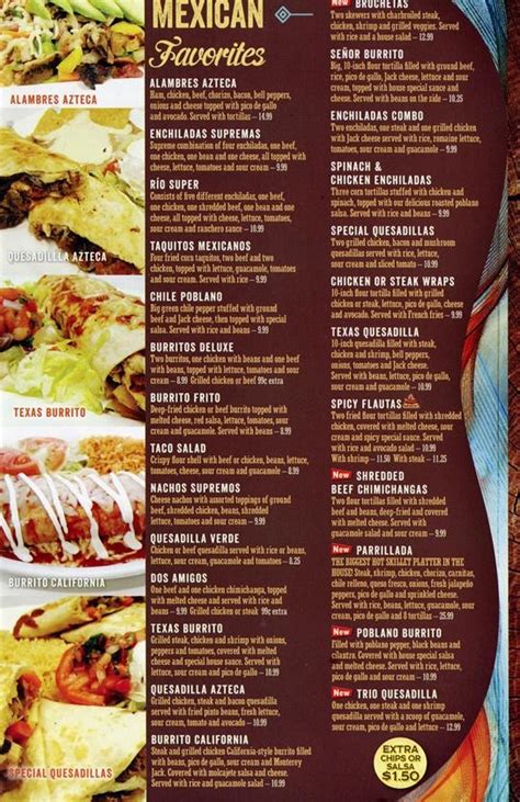 Rio Menu – Rio Mexican Cuisine