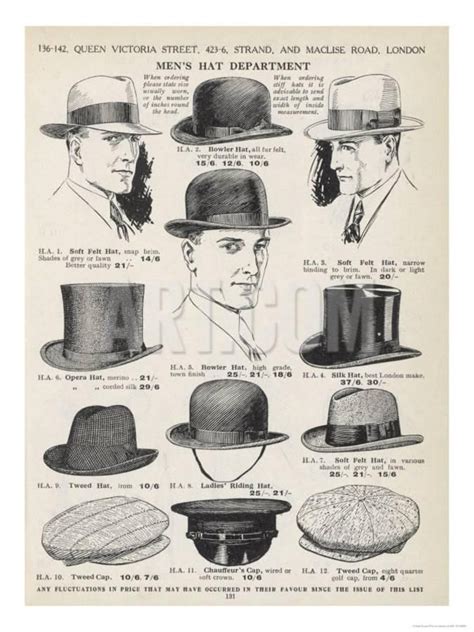 A Variety Of Mens Hats Photographic Print Hats For Men