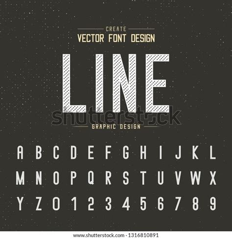 Line Dotted Font Alphabet Vector Letter Stock Vector Royalty Free