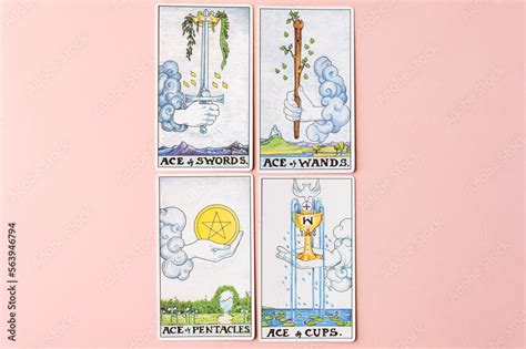 London UK 6 January 2023 Minor Arcana Ace Of Cups Ace Of Wands