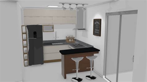 Cozinha22828 De Jaqueline Planta 3D Mooble Itatiaia