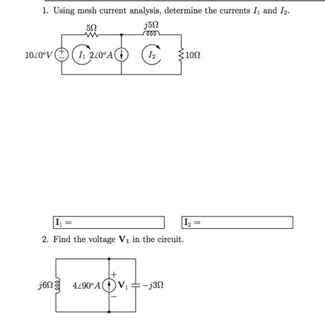 Solved Using Mesh Current Analysis Determine The Currents