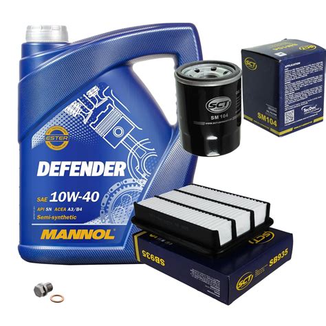 SCT Inspektionspaket 5 L MANNOL Defender 10W 40 für Mitsubishi Pajero