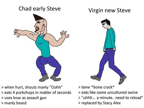 Virgin Steve Vs Chad Steve The Blockbreaker Rvirginvschad