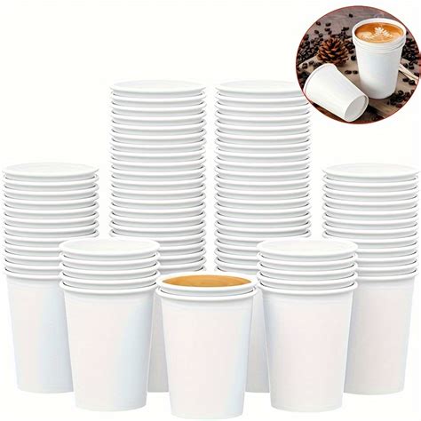 Paper Cups Disposable Hot Cold Beverage White Drinking Cups Temu Canada