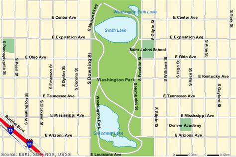 Washington Park Denver Map | World Map Gray