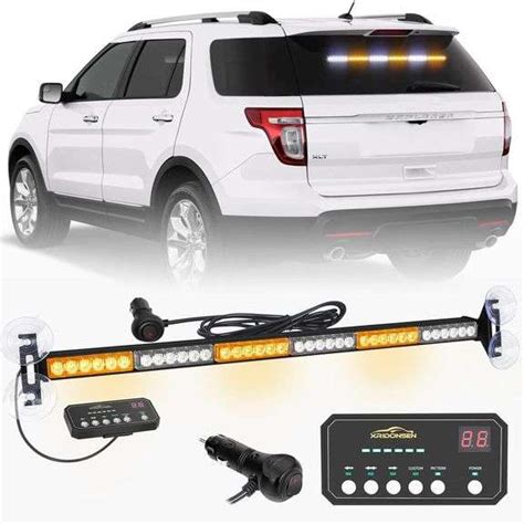 Xridonsen Inch Traffic Advisor Strobe Light Bar Led Amber White