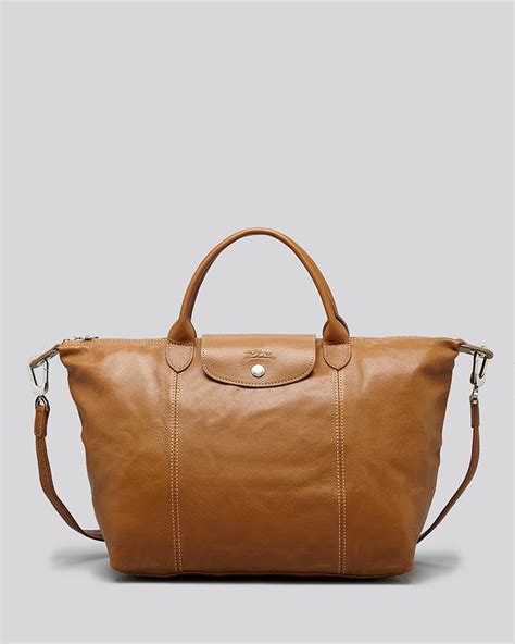 Longchamp Le Pliage Cuir Medium Satchel Bloomingdales