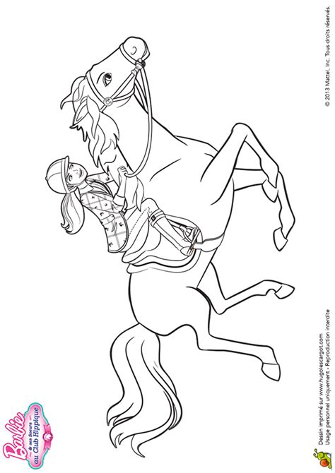 Coloriage Barbie Au Galop Avec Majestic Sur Hugolescargot